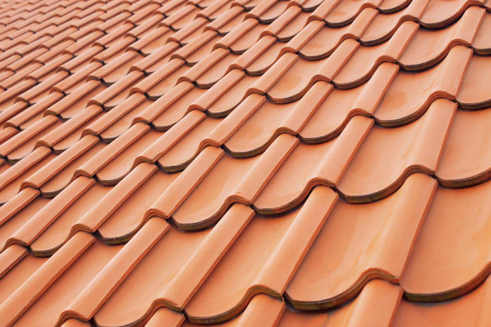 Background perspective of red roof clay tiles